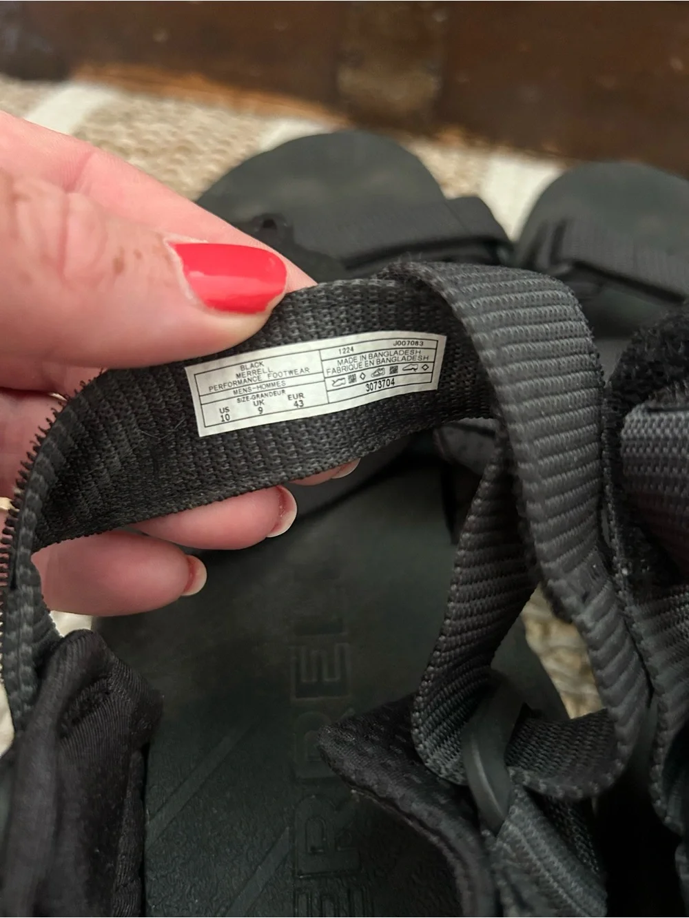 Merrell Black Outdoor Strappy Sandals